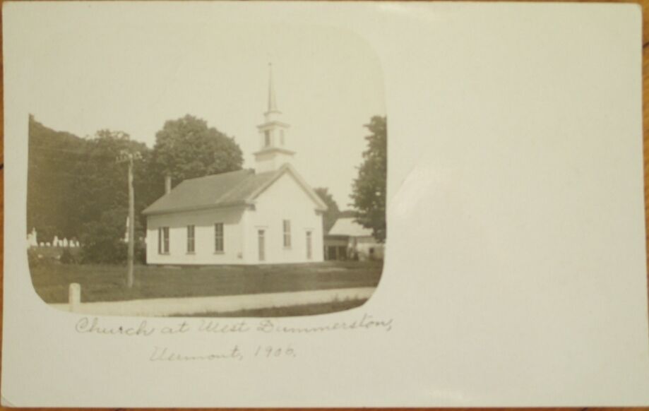 1906 West Dummerston, Vermont VT Realphoto Postcard: Church Building