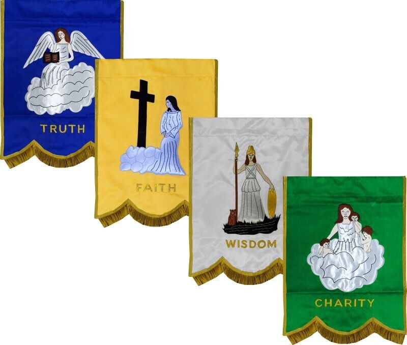 Masonic Amaranth station banners Set of 4 stations each 18\