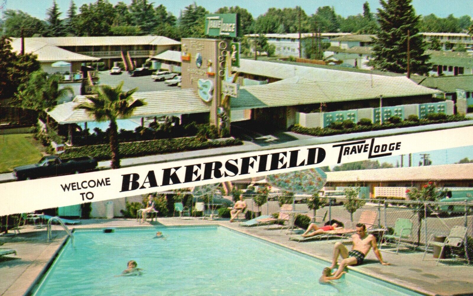 Bakersfield, California, CA, Bakersfield TraveLodge, Vintage Postcard b4714