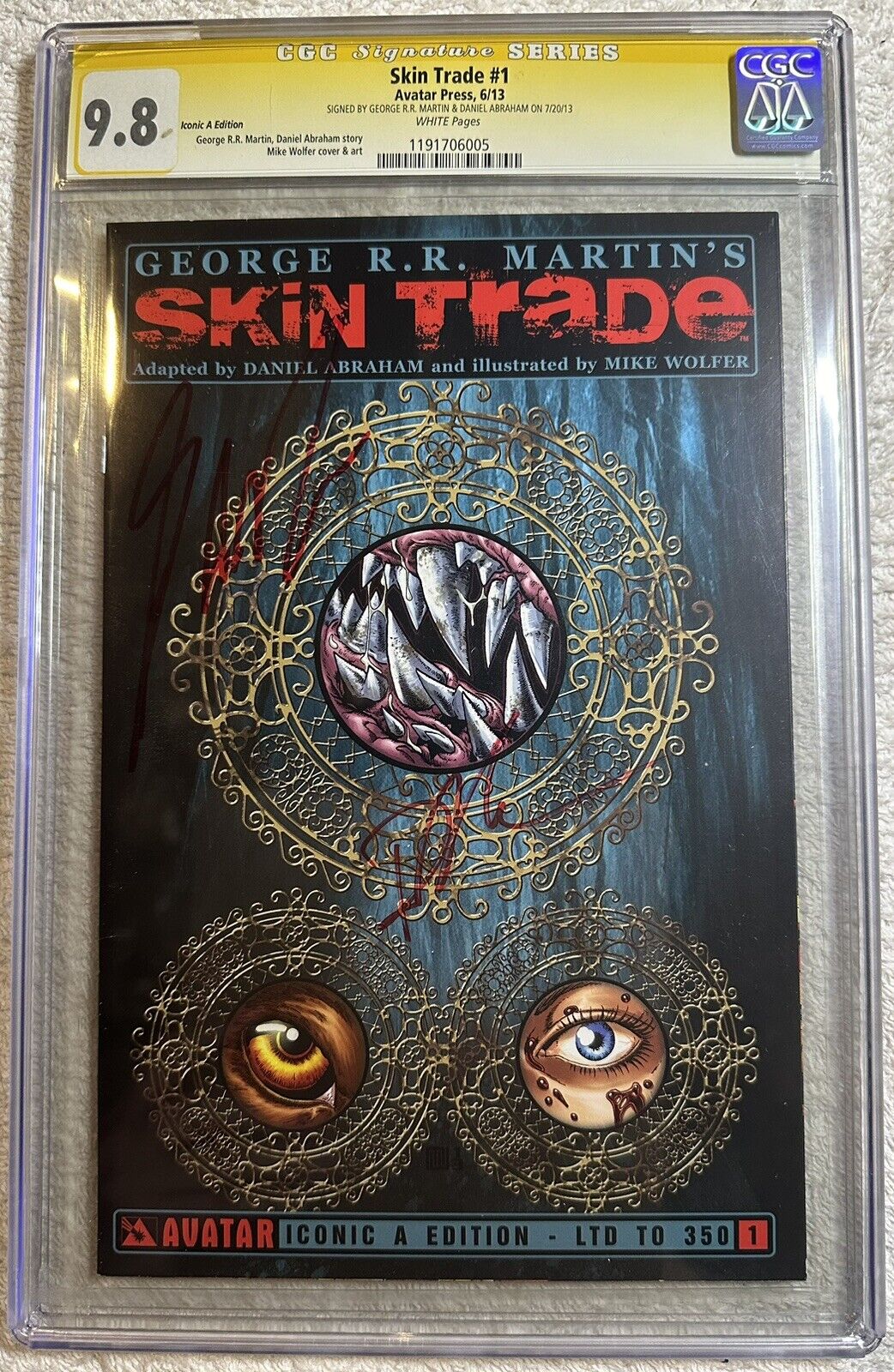 Skin Trade #1 CGC SS 9.8 Signed George R. R. Martin Daniel Abraham 350 Print Run