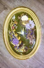 Real Taxidermy Display Of Dragonfly+Butterflies in Convex Glass Frame 