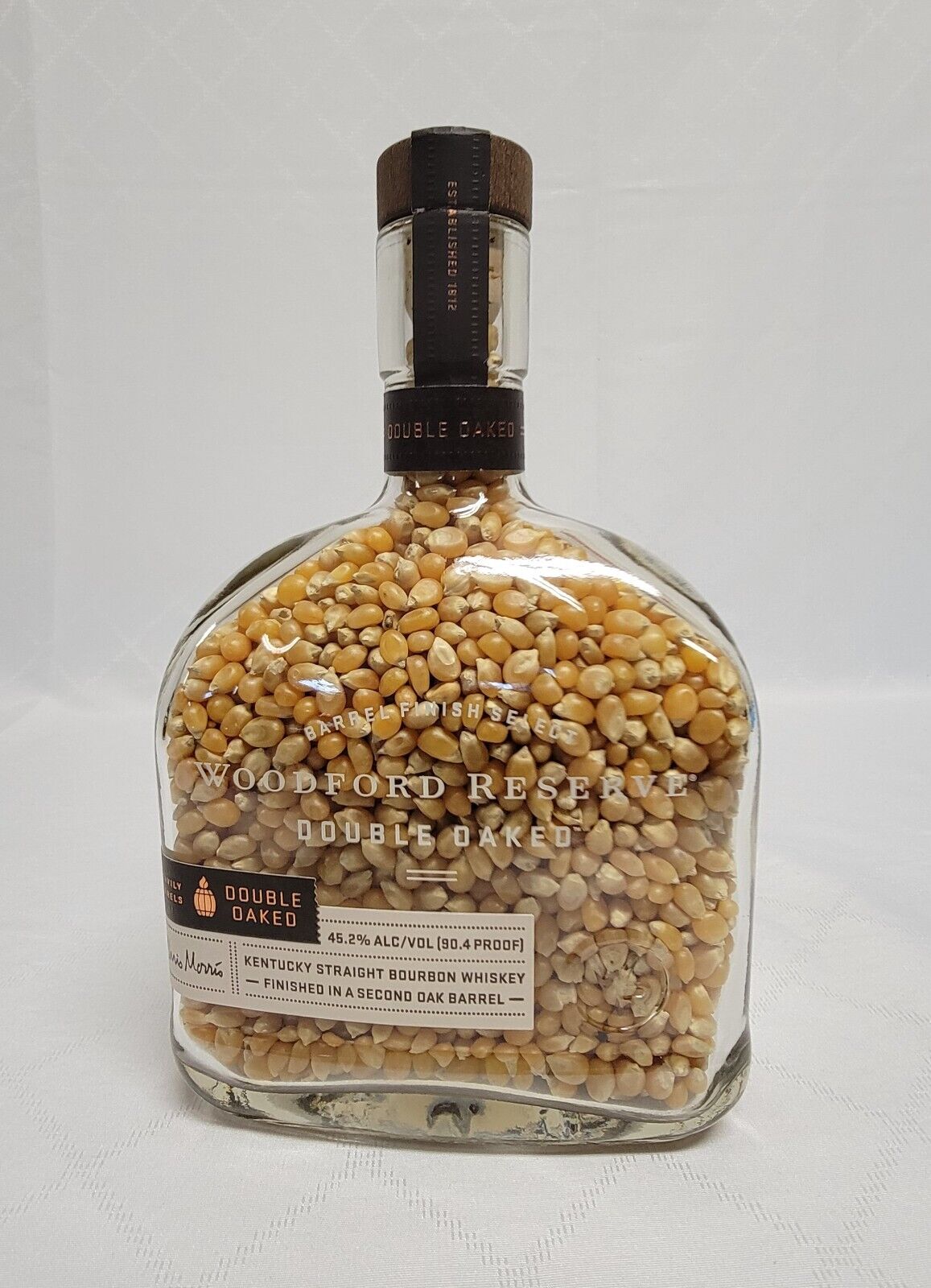 Woodford Reserve Double Oaked Empty Bottle Filled with Corn BAR DISPLAY