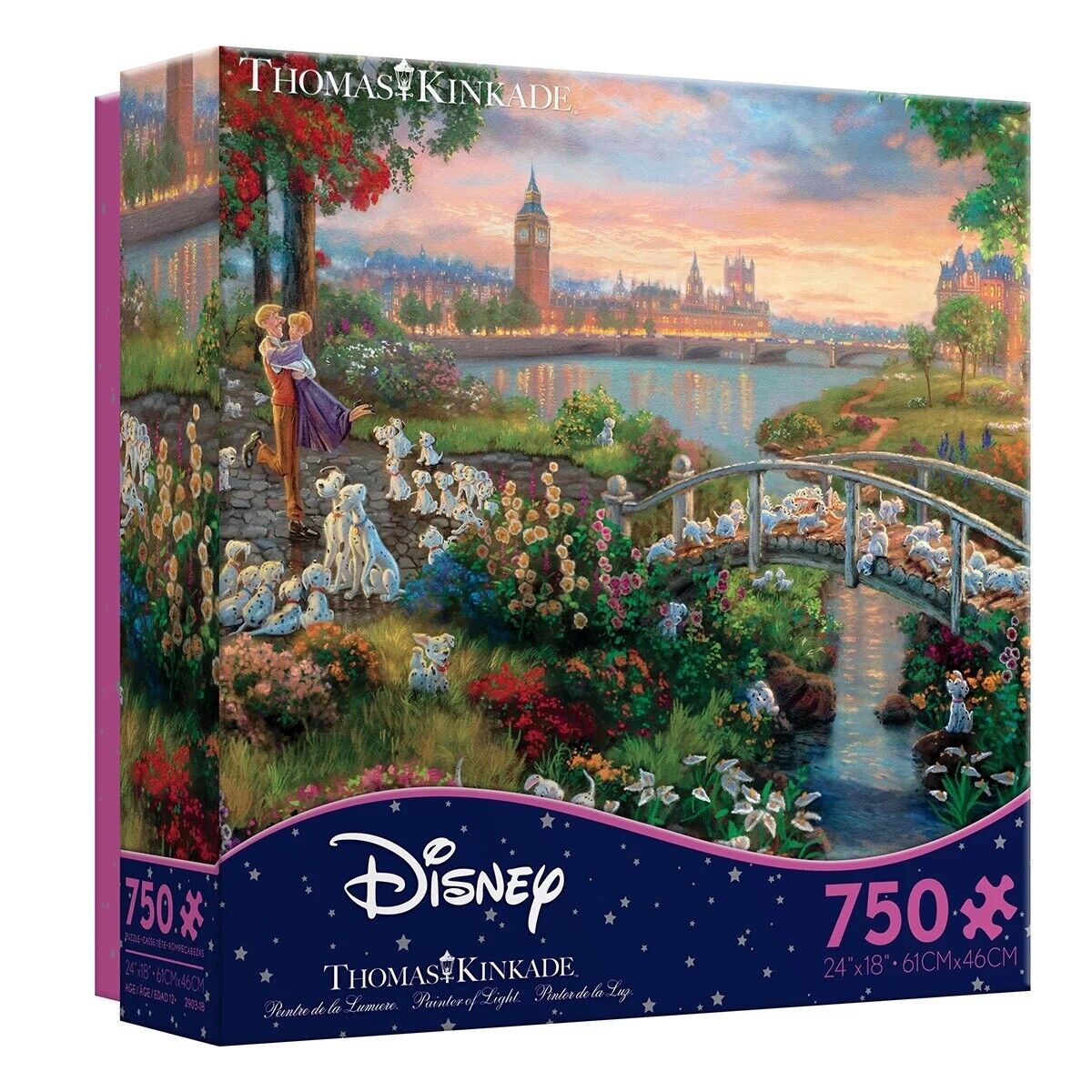 Thomas Kinkade 101 Dalmatians Puzzle 750 pc Jigsaw Disney Ceaco 24x18