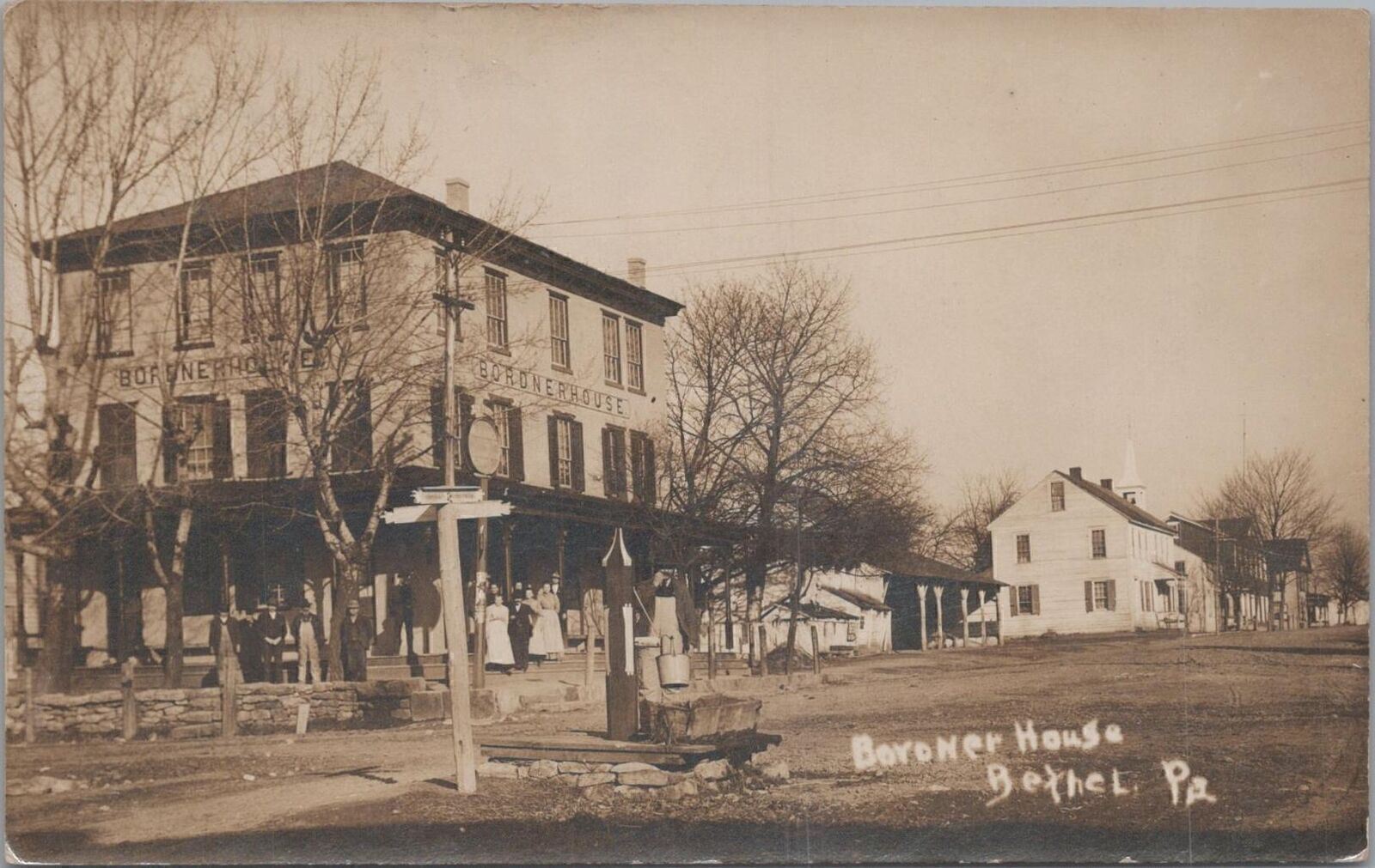 RPPC Postcard Bordner House Bethel PA 1908