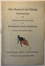 BROOKLINE NH 1919 WWI Names of American Expeditionary Forces during World War I picture