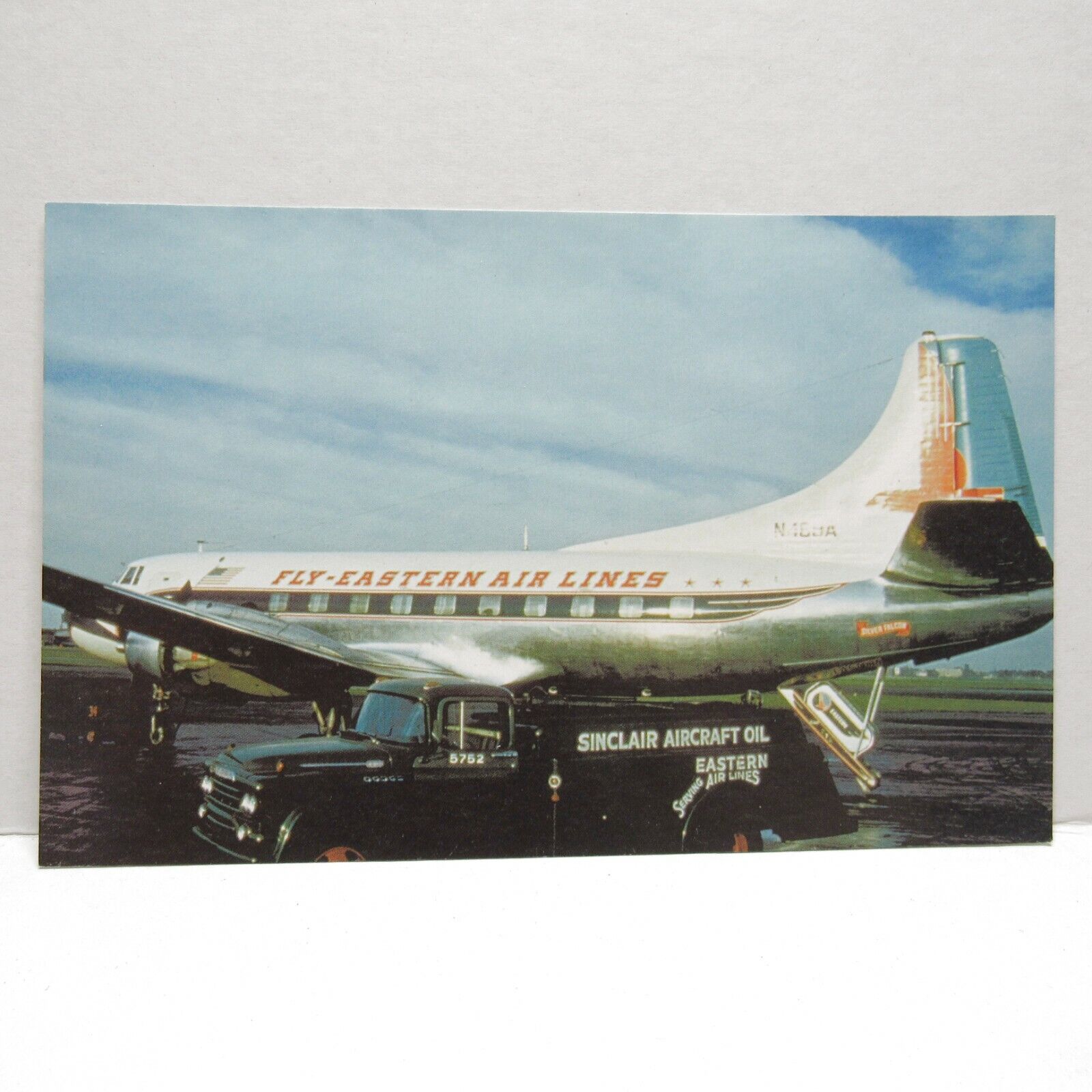 Postcard Vintage Eastern Airlines Martin 404 World War 1 1954 Plane Airport