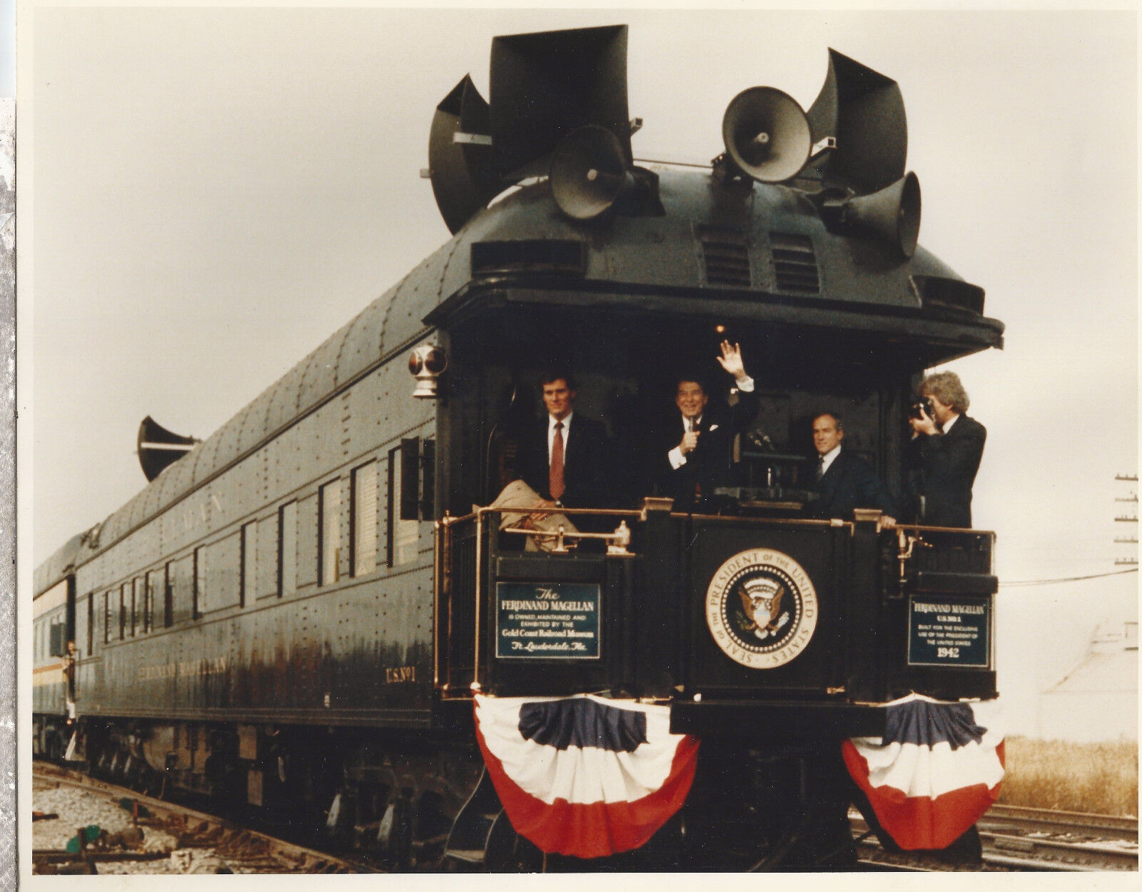 Ferdinand Magellan Pullman & Ronald Reagan  Oct 1984  Ohio  8” x 10” Photograph 