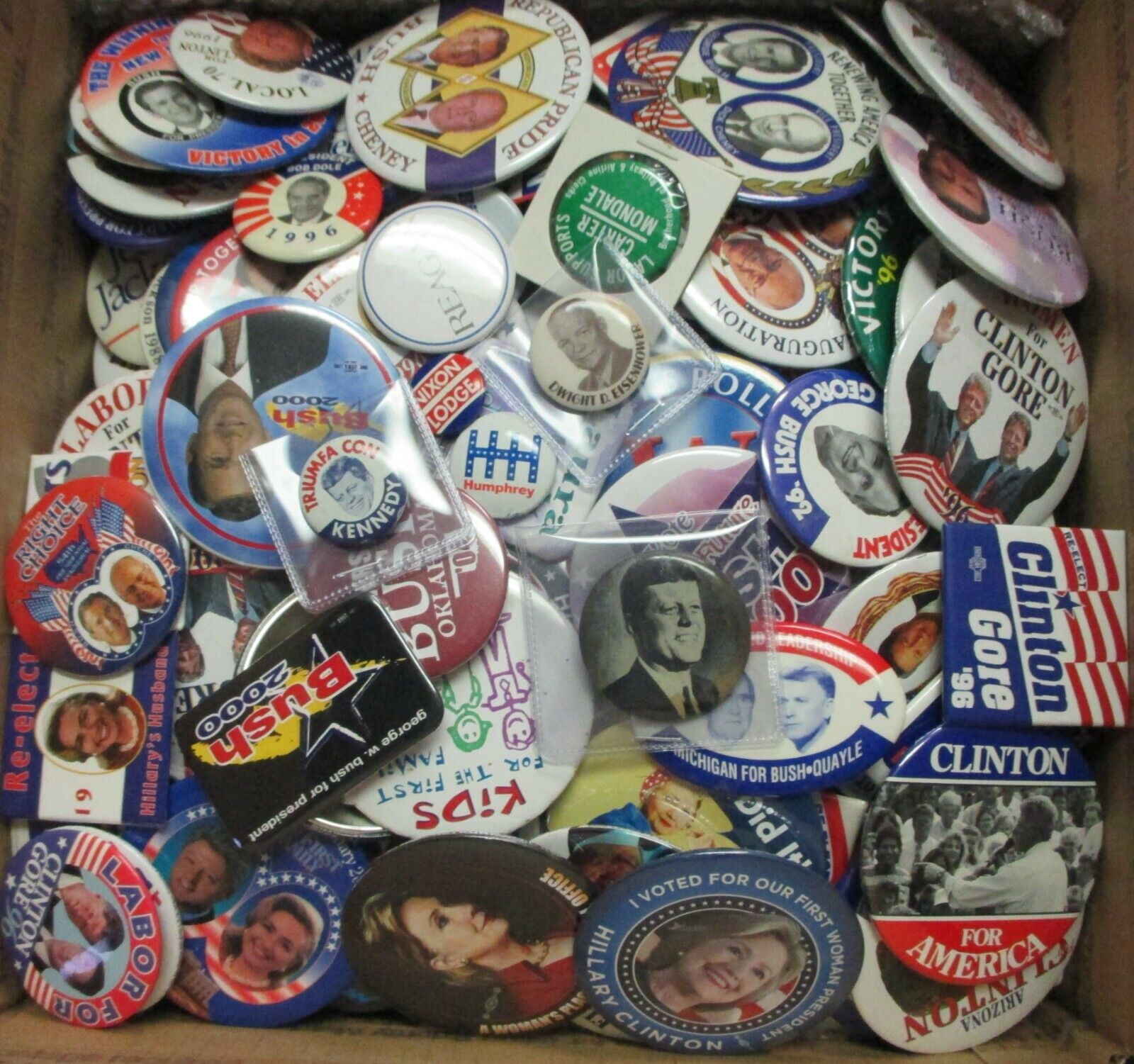 Well Over 300 Different Political Buttons- 1960\'s to 2010\'s. Mixed parties.