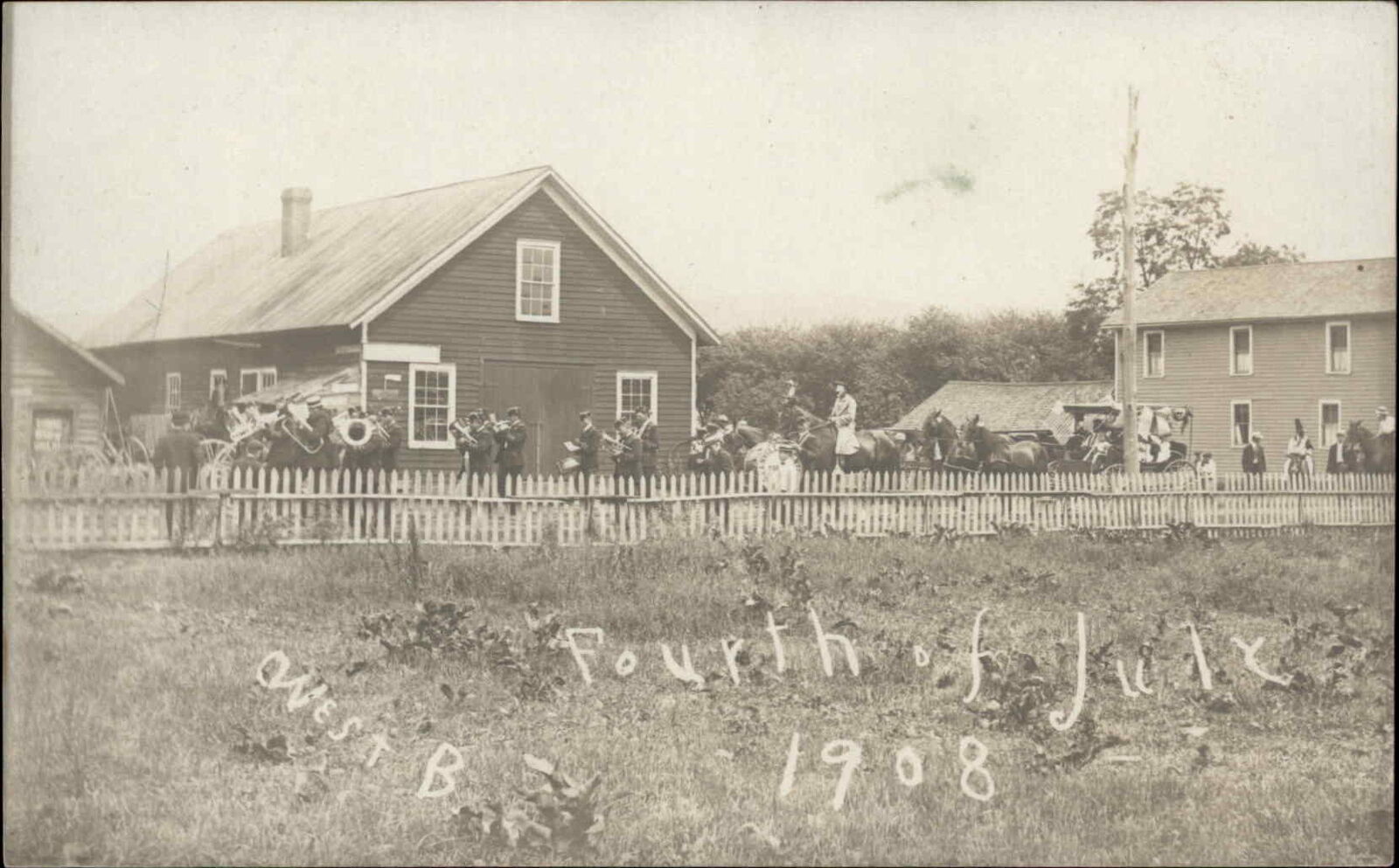 West Burlington 4th of July 1908 Granville Center on Drum Pennsylvania? RPPC