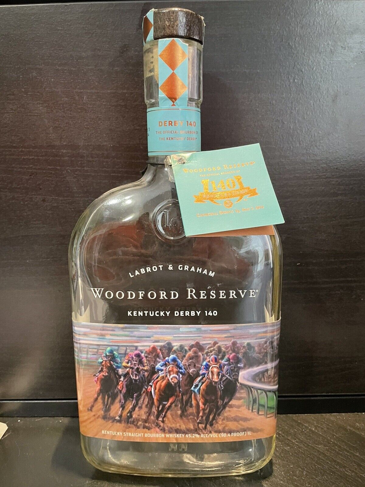 Woodford Reserve Labrot Graham Kentucky Derby 140 Empty Bottle 2014 Damaged Tag