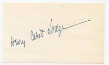HENRY CABOT LODGE 1973 Signed Index Card Senator VP Candidate Guar Authentic KOA picture