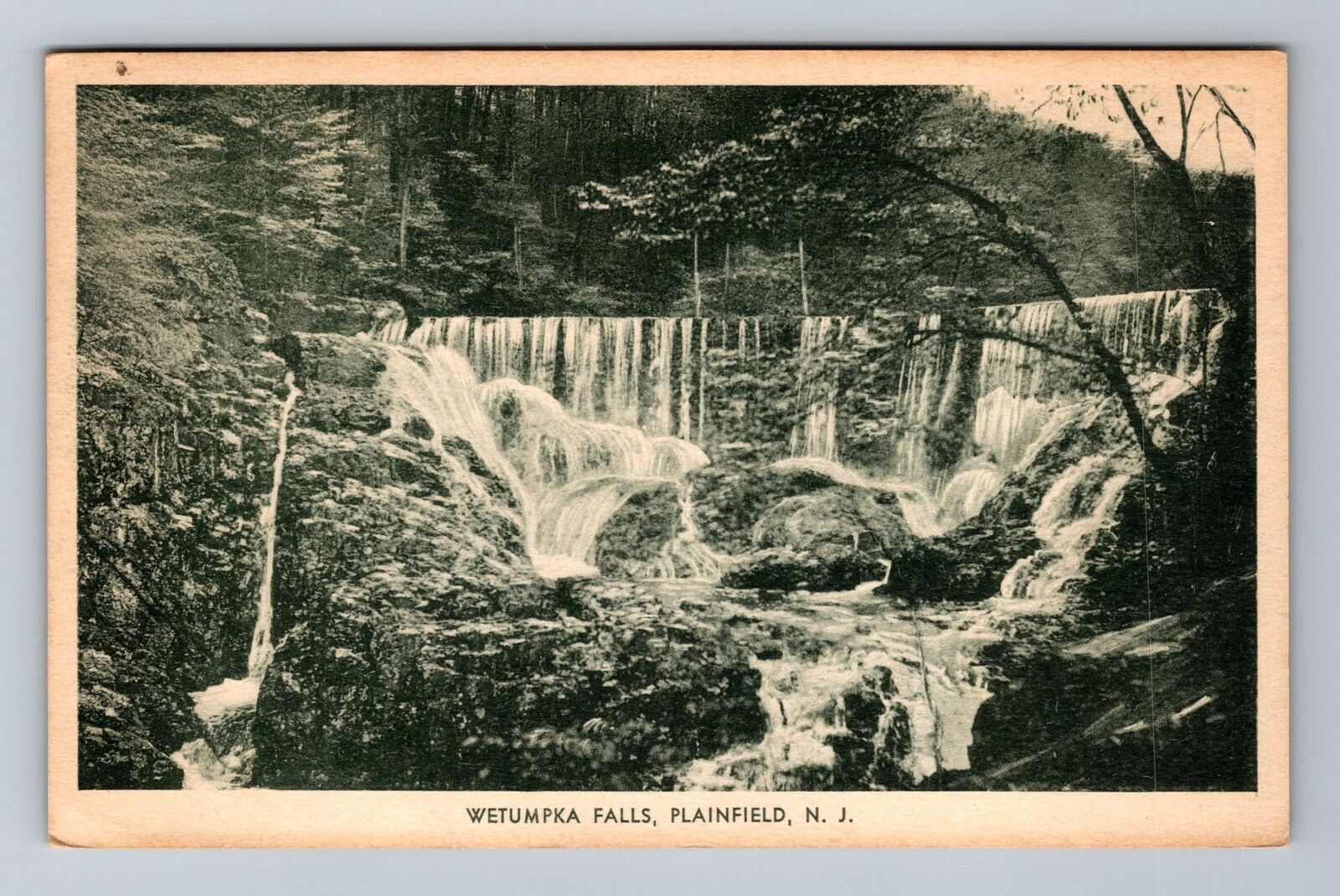 Plainfield NJ-New Jersey Wetumpka Falls Antique Vintage c1936 Souvenir Postcard