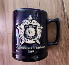 Newark Fraternal Police Coffee Mug Cup Blue White Commitment To Excellence 1999 picture
