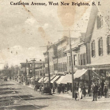 Postcard NY SI Castleton Avenue West New Brighton Staten Island Rare View 1915 picture