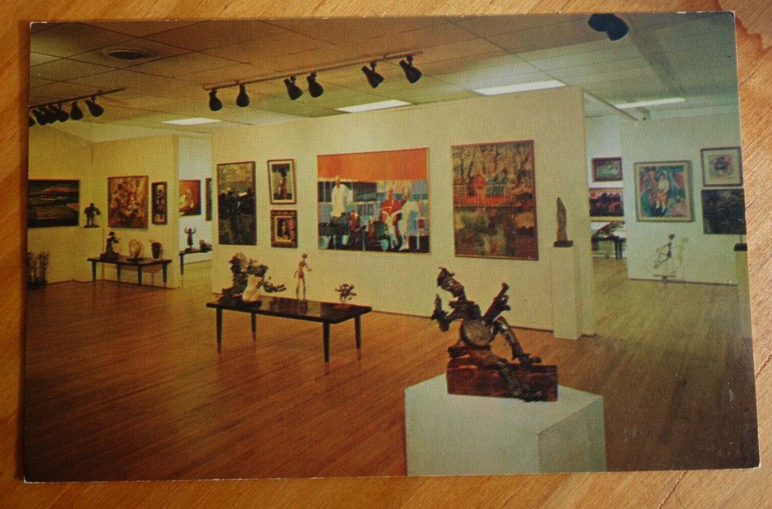 interior, Highgate Gallery, Upper Montclair NJ chrome postcard art show