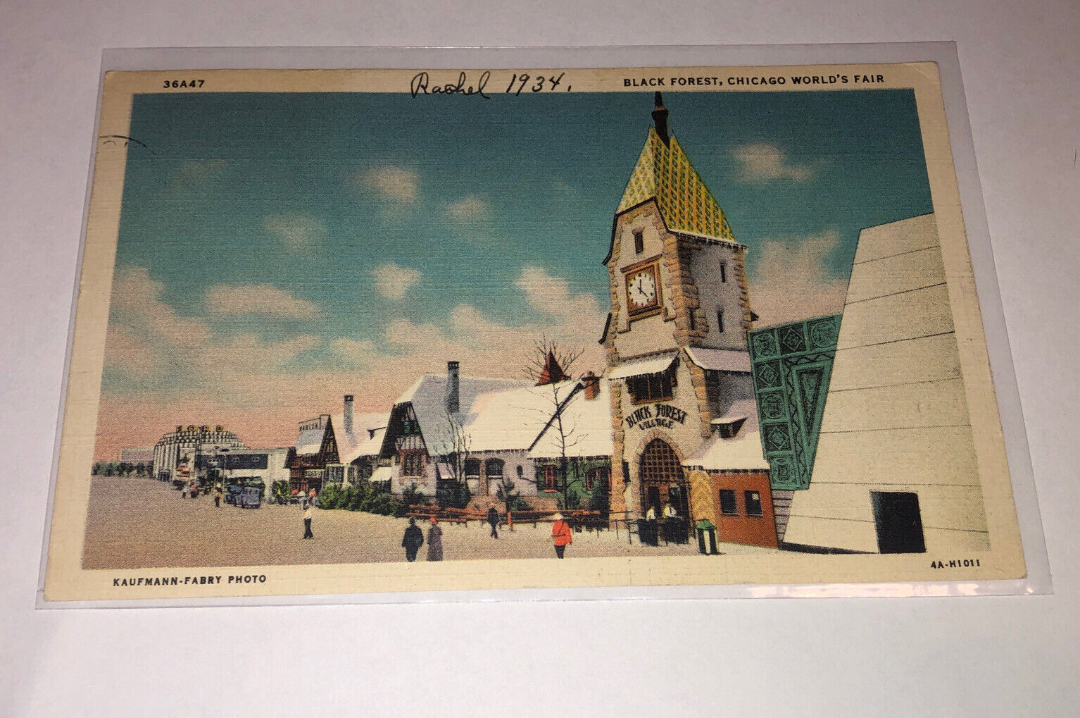 Black Forest - 1933 Chicago World\'s Fair ~ Original Linen Postcard 1934 Postmark
