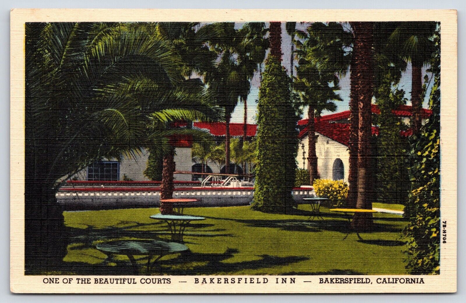 Vintage Postcard Courts Bakersfield Inn Bakersfield California