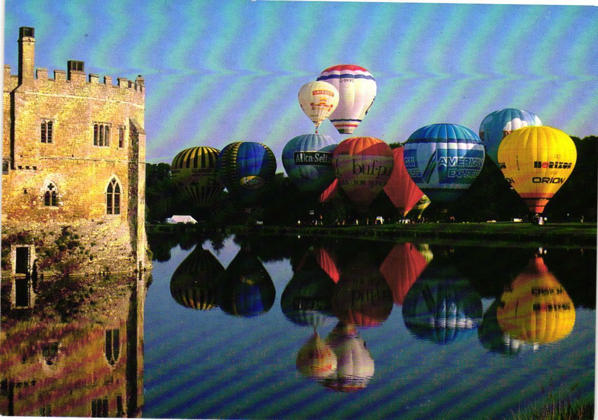 Leeds Castle Maidstone Hot Air Ballooning Kent England Postcard