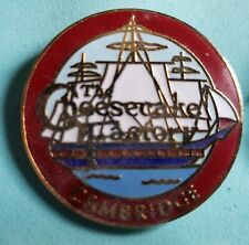 Cheesecake Factory Pin Cambridge Sailing Ship Round Logo Sold Out Rare  picture