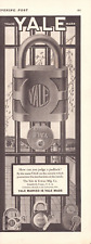 1927 Yale & Towne Padlock Print Ad Lock and Key Stamford Connecticut picture