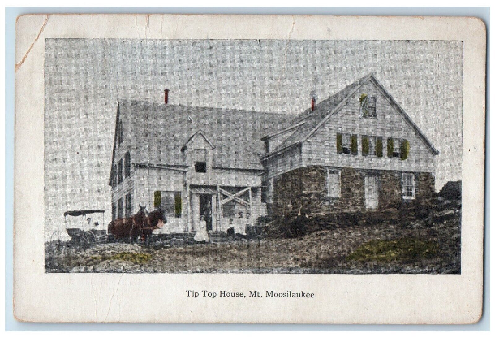1917 Tip Top House Horse Buggy Mt. Moosilaukee NH, East Ryegate VT Postcard