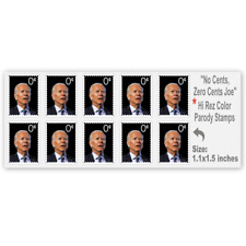 Joe Biden Stamps “Zero Cent” Stickers 