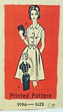 Vintage 1960s Anne Adams Pattern 9196 Shirtwaist Dress Full or Pencil Skirt 32
