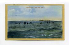 Brant Rock, Marshfield MA Mass 1911 postcard, people in water, Bathing Scene picture