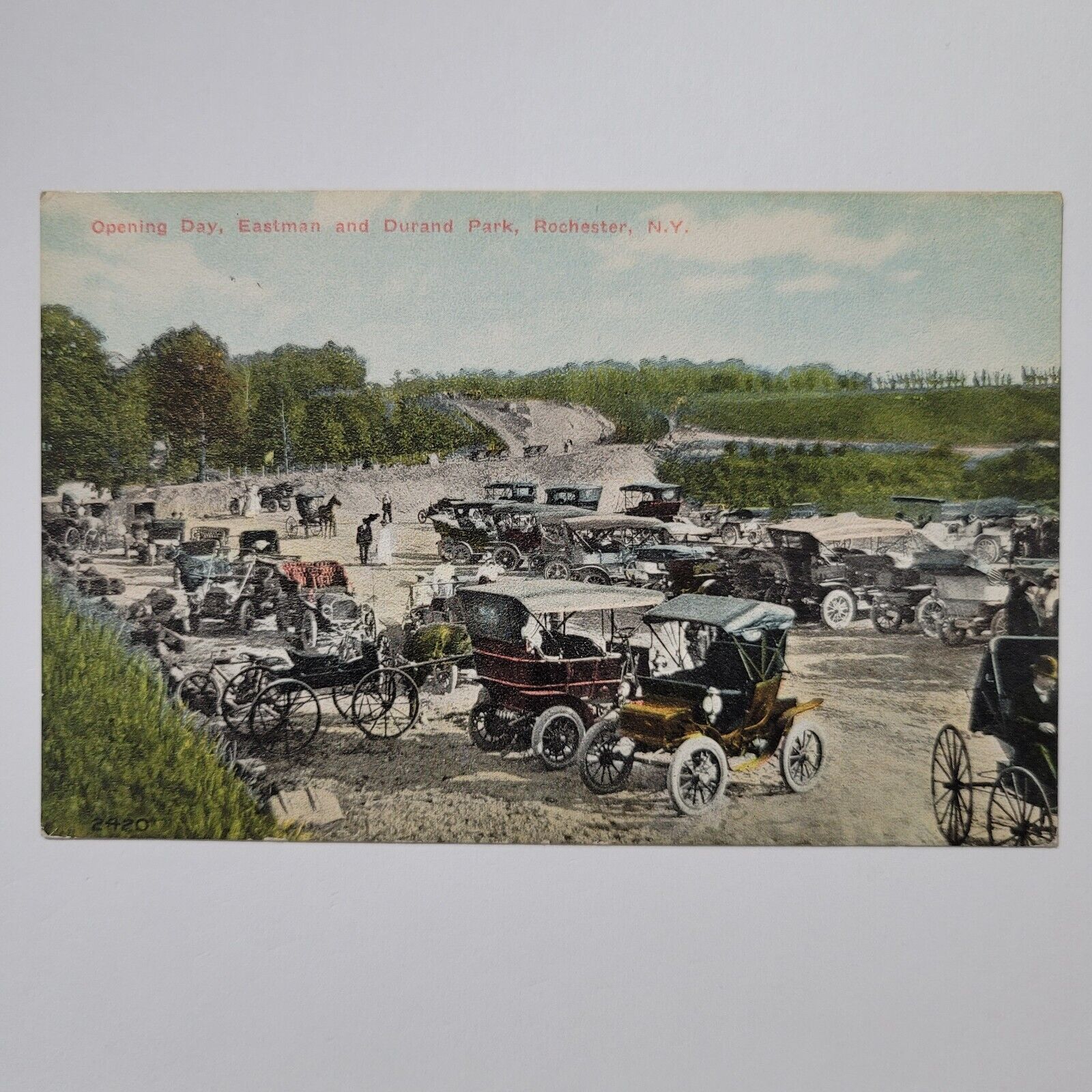 Opening Day Eastman Durand Park Rochester NY Autos 1907-15 Postcard Irondequoit