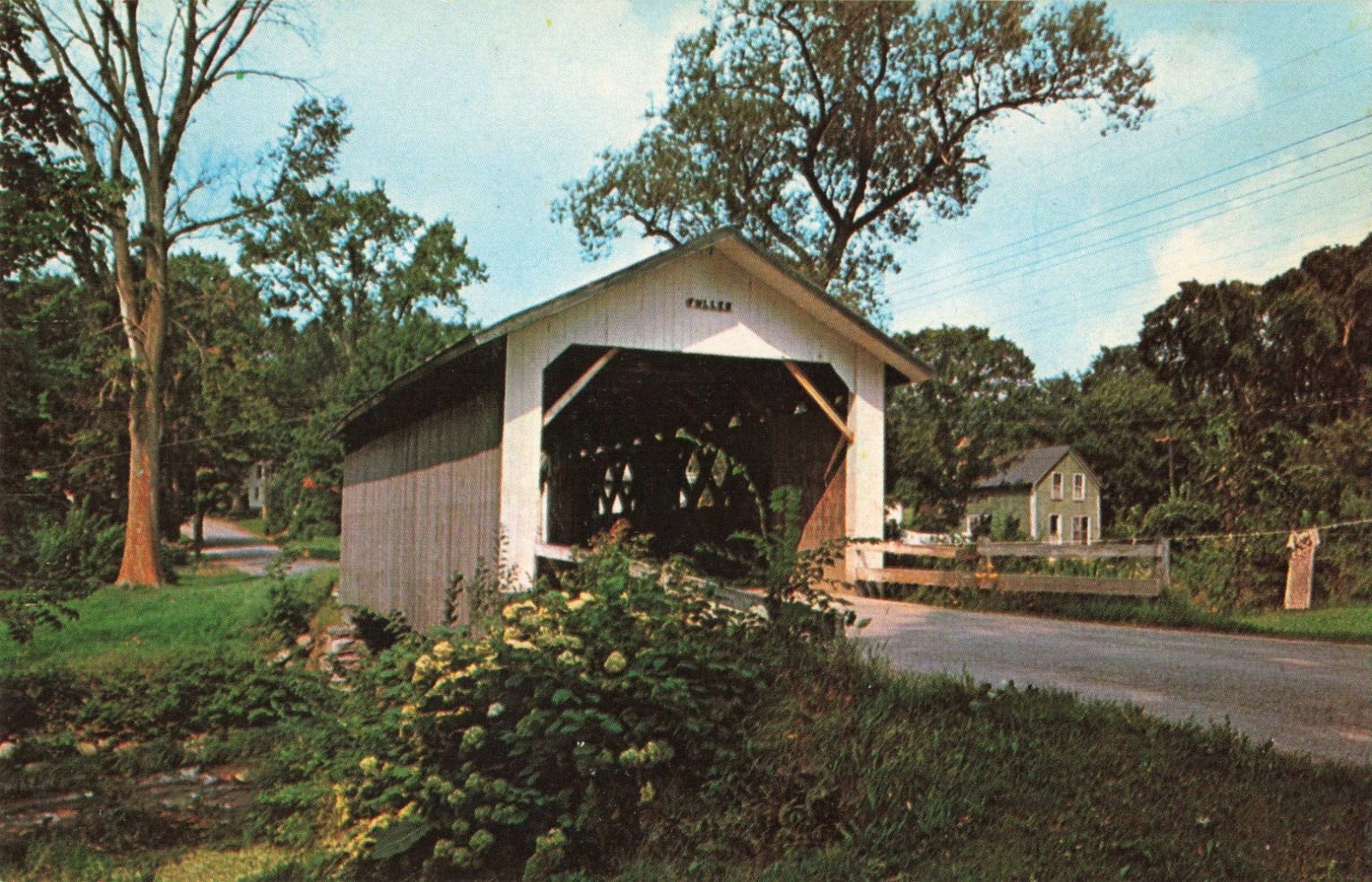 Montgomery VT Vermont, Fuller Covered Bridge, Vintage Postcard
