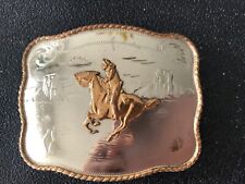 Vintage Comstock German Silver Cowboy Horse Belt Buckle NOS nice collector grade picture