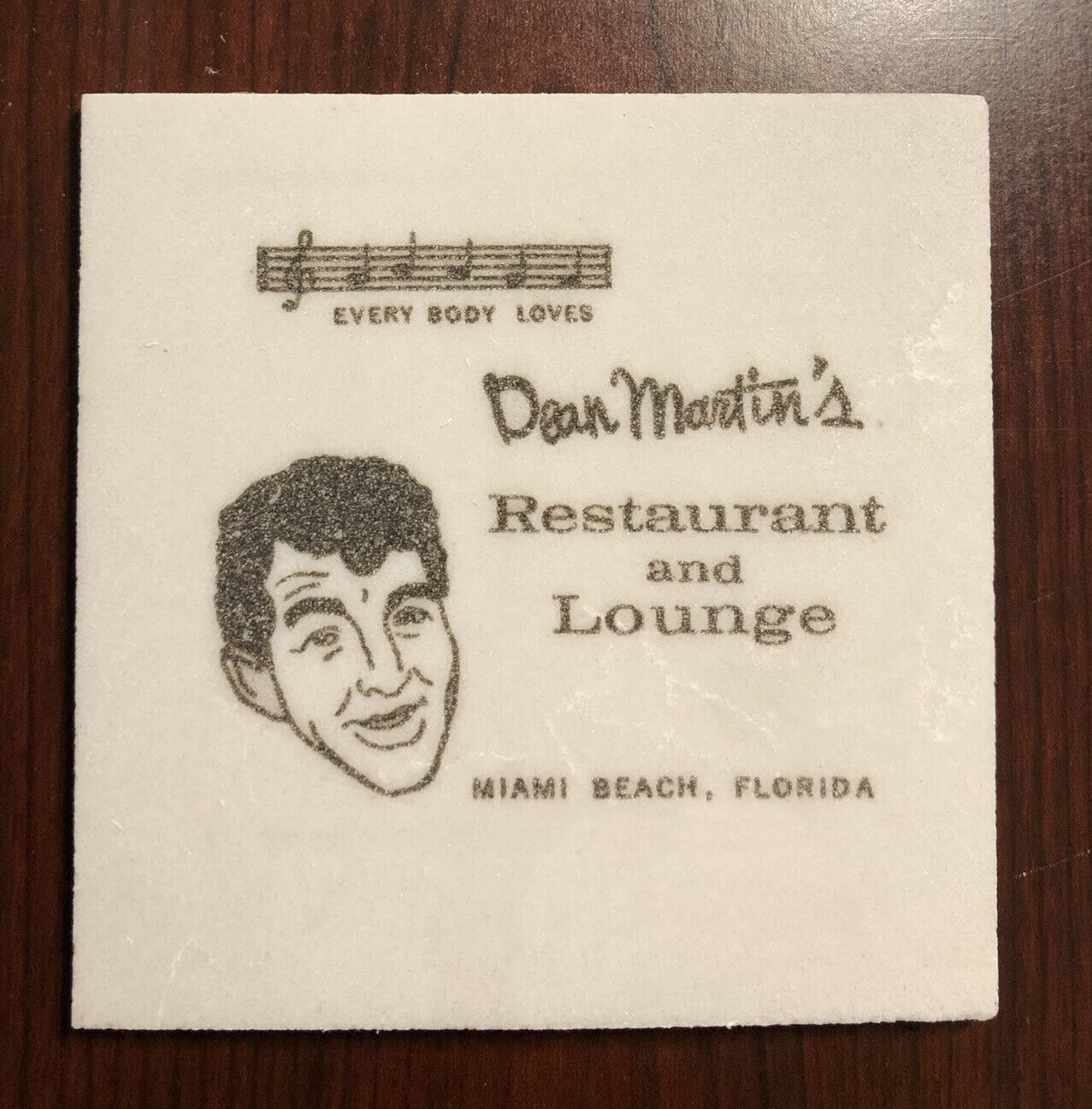 Rare Vintage DINO'S LODGE DEAN MARTIN RESTAURANT Marble Coaster