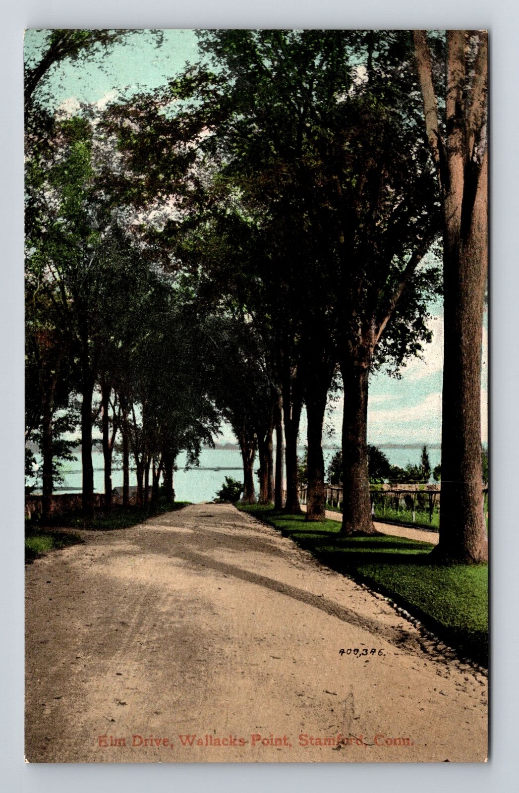 Stamford CT-Connecticut, Elm Drive Wallacks Point, Vintage Postcard