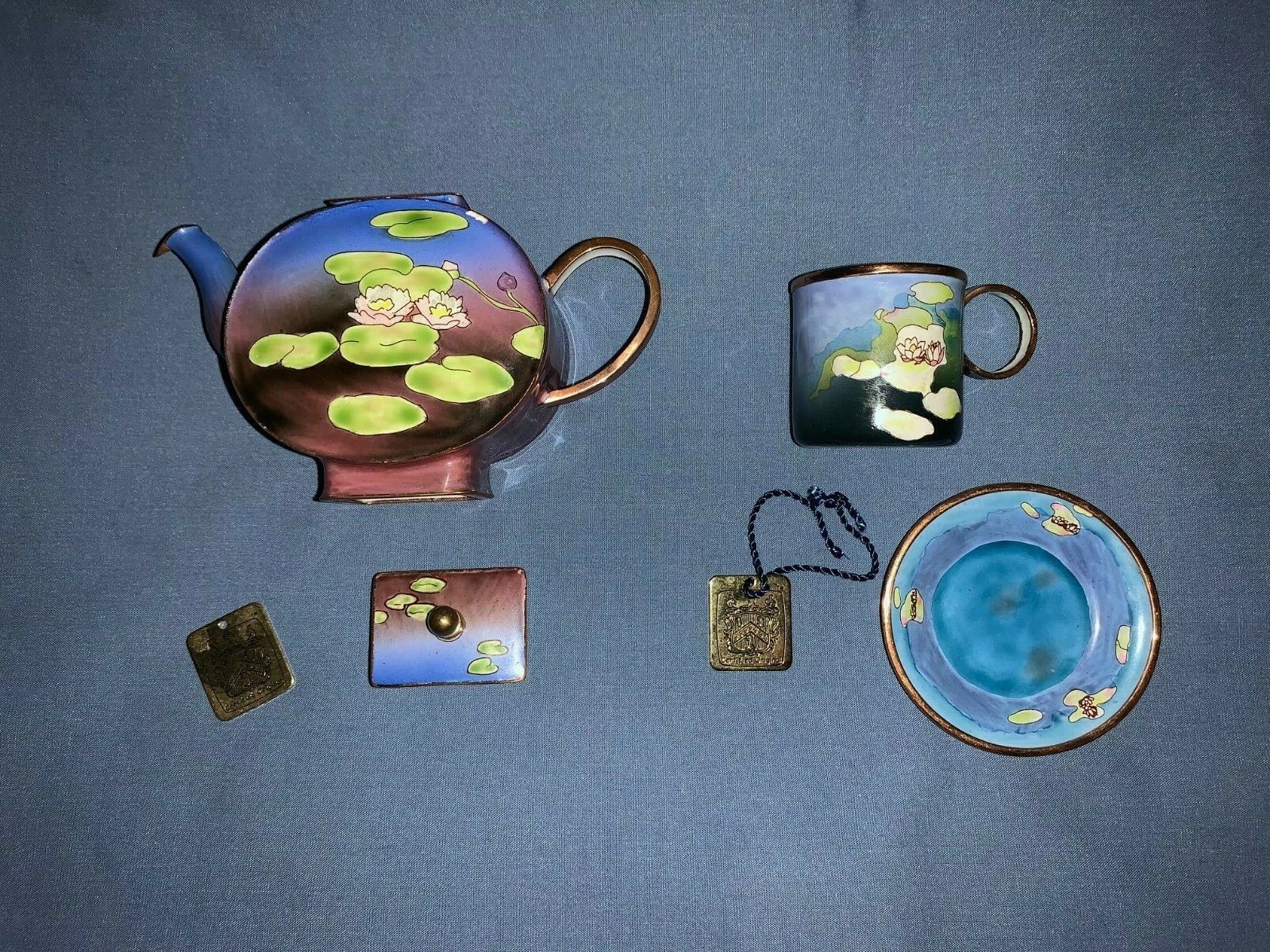 Charlotte Di Vita Collectible Miniature Teapot & Tea Cup with Saucer