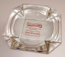 Vintage Lemuel R Lance Inc Machine Tools Clear Glass Advertising Ashtray 8” picture