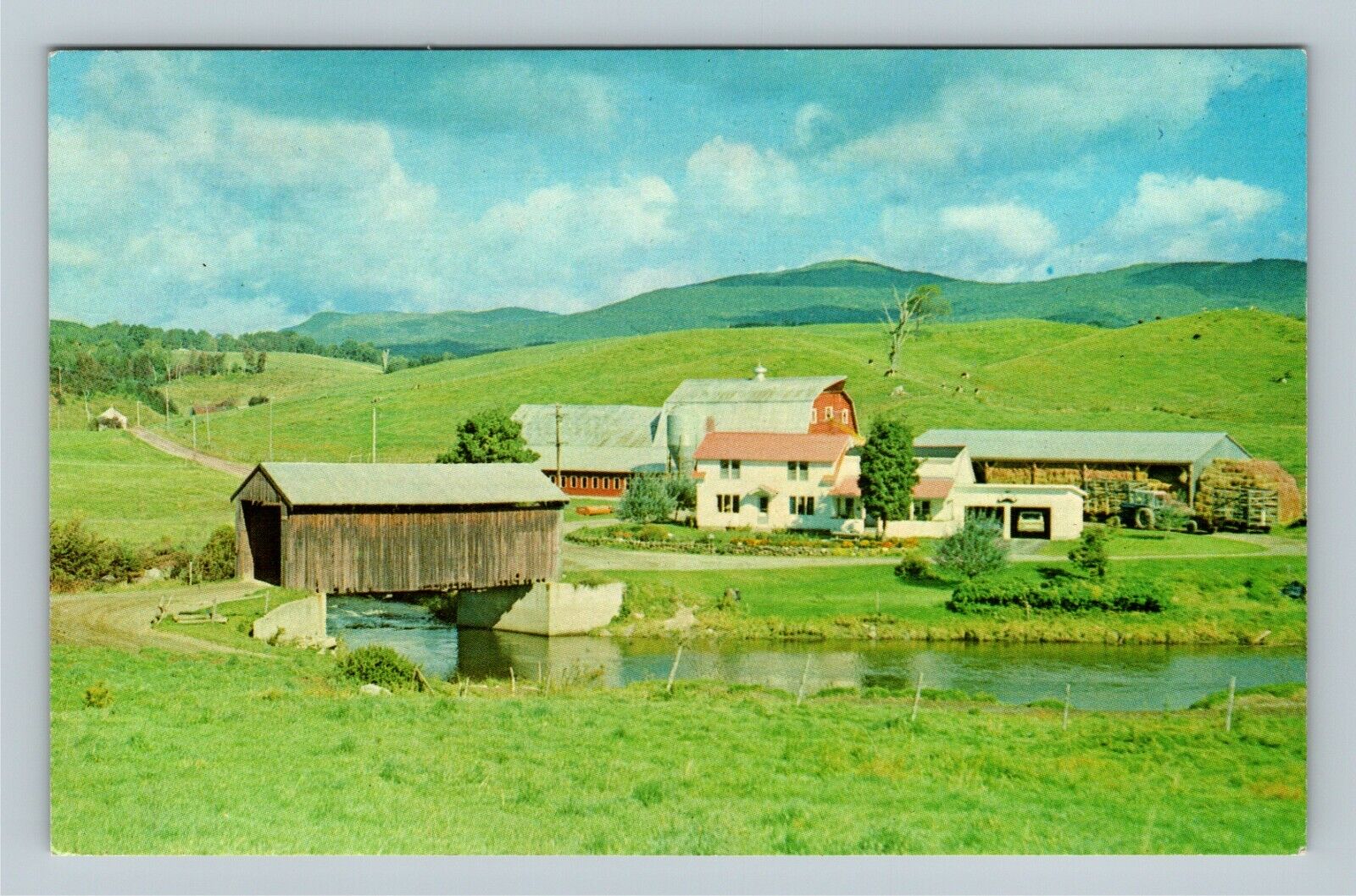 Johnson VT, The Scribner Covered Bridge, Chrome Vermont Postcard