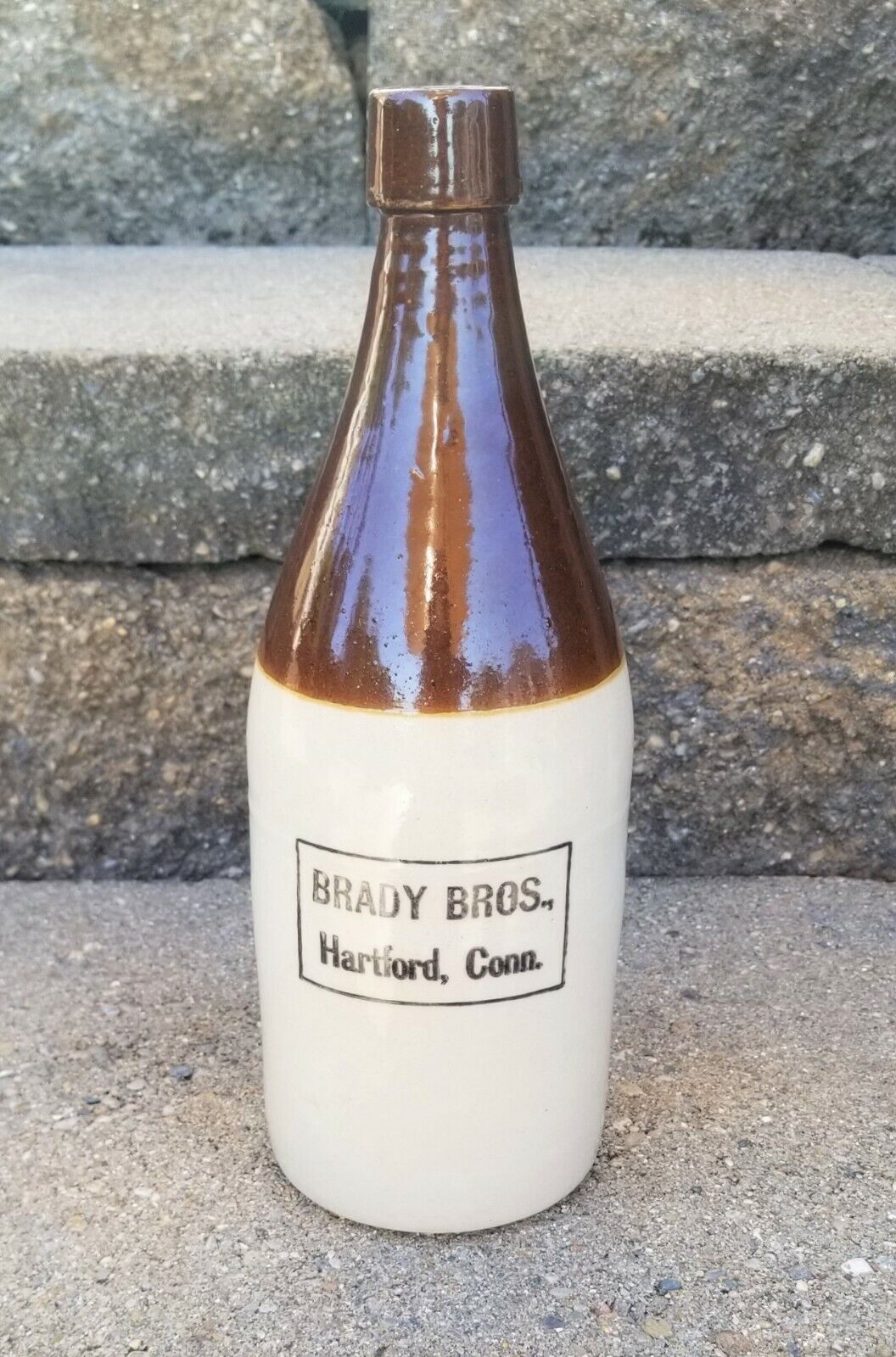 Brady Bros ~ Brothers ~ Hartford, Conn Stoneware Beer Bottle