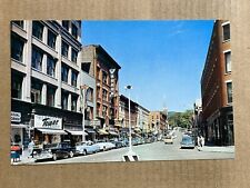 Postcard Rutland VT Vermont Center Street Shopping Area Old Cars Vintage PC picture