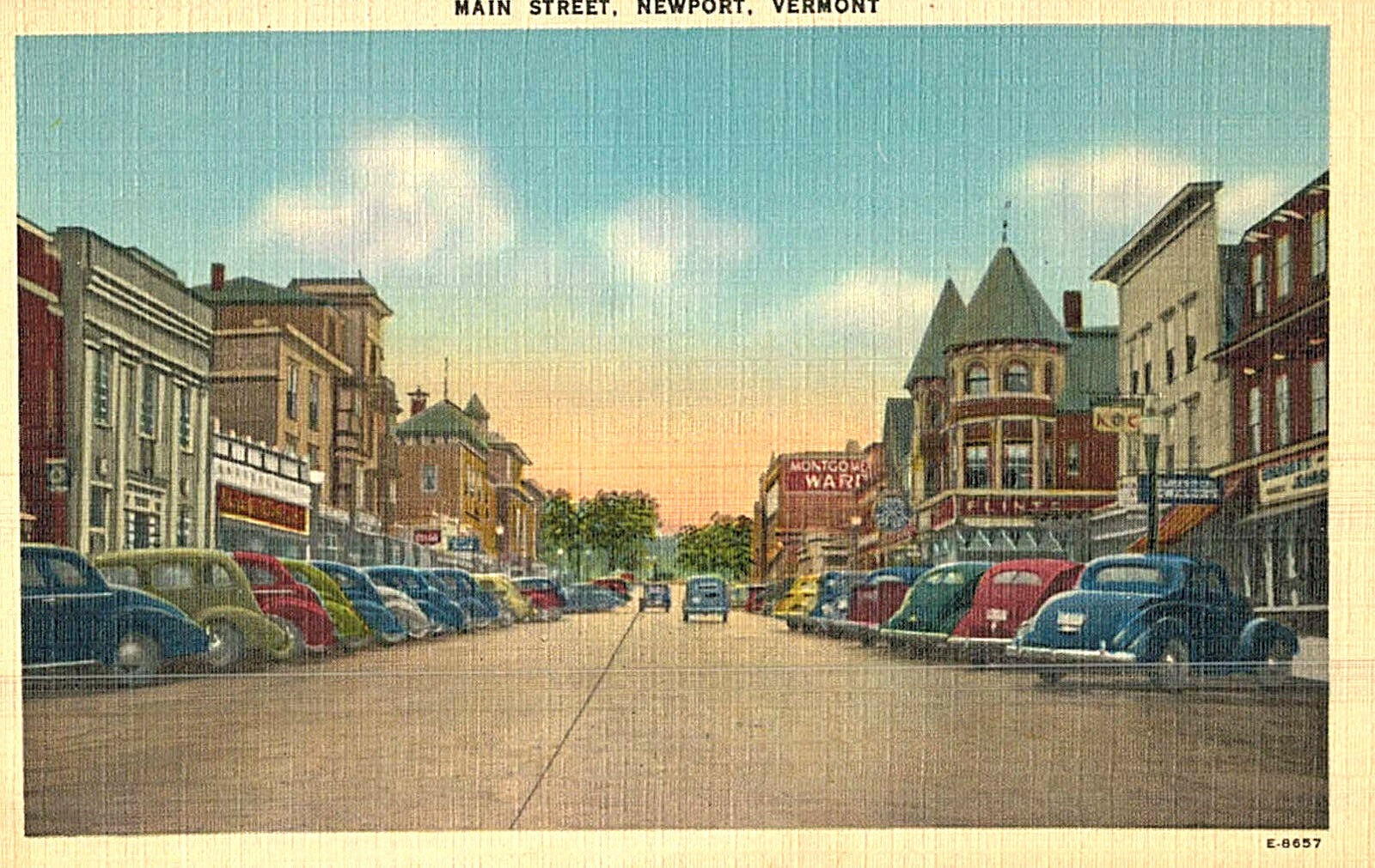 VIntage Postcard-Main Street, Newport, Vermont