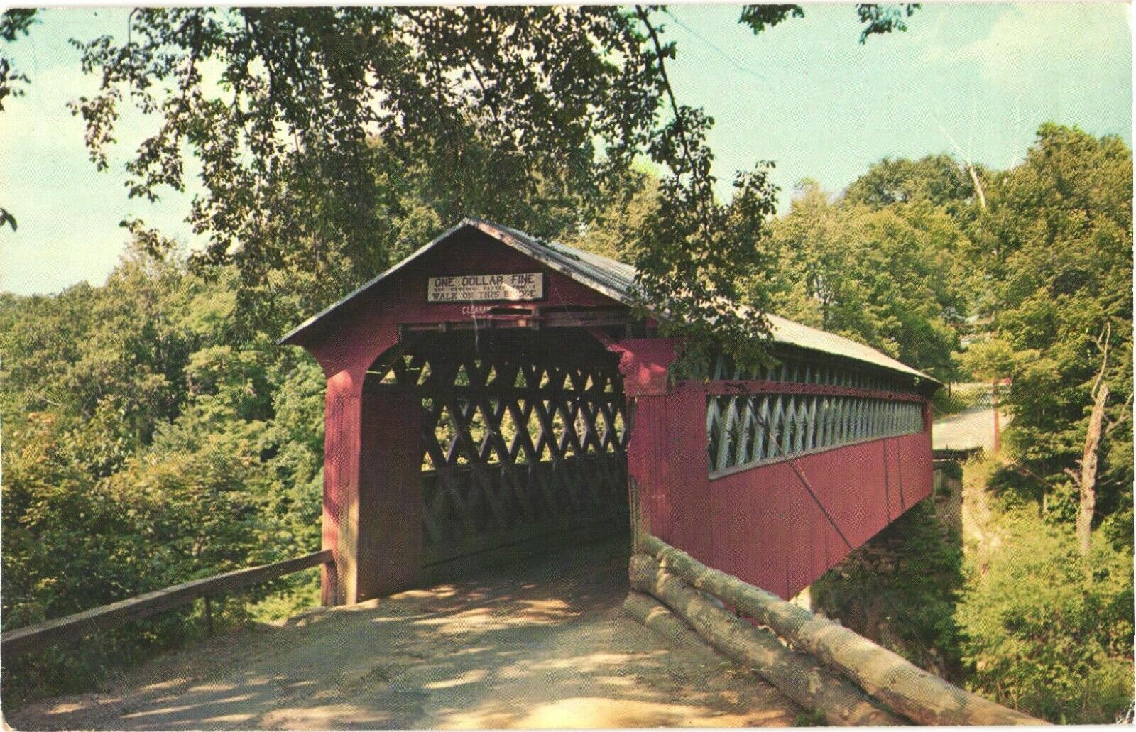 Old Covered Chiselville Bridge, East Arlington, Vermont Postcard