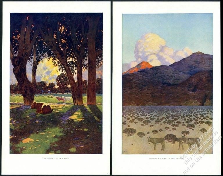 1902 Maxfield Parrish The Desert With Water and Formal Growth vintage print