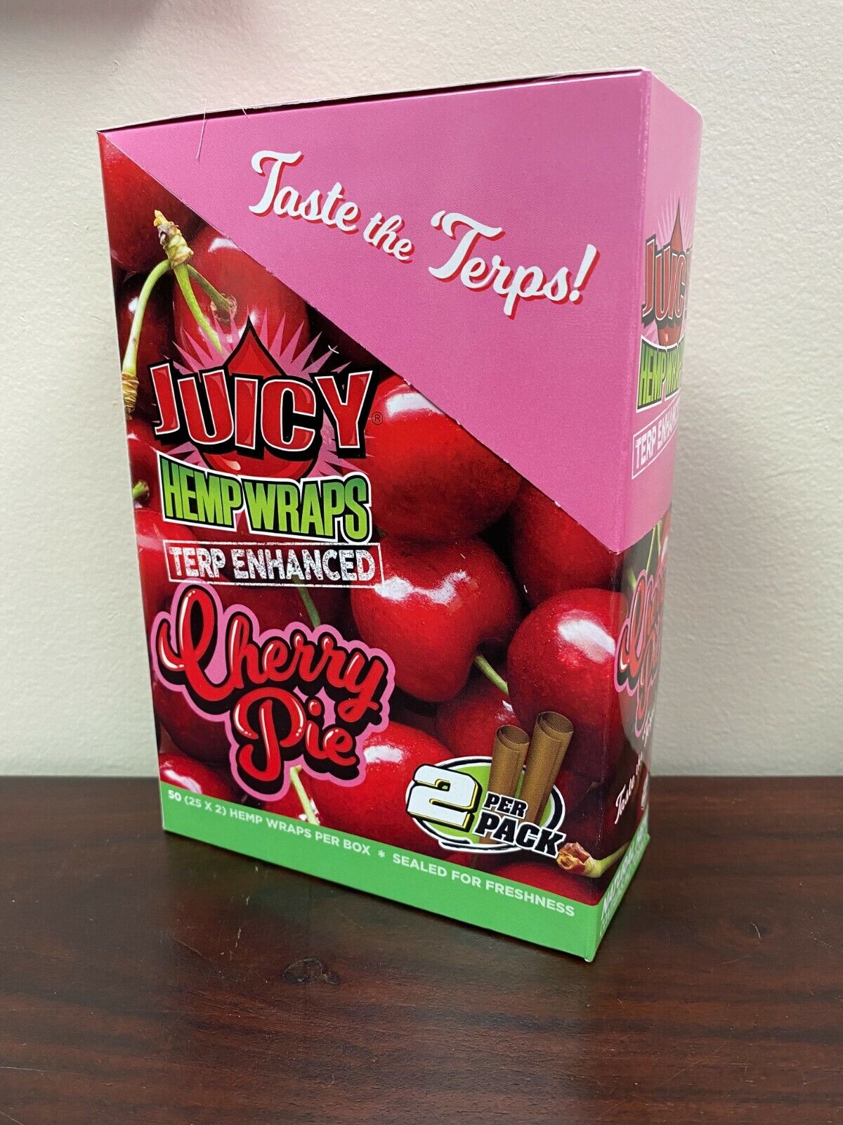 Juicy Jay’s Wraps Cherry Pie Full Box 25/2ct Packs Sealed Fresh