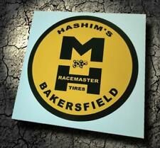 HASHIM'S / M&H RACEMASTER TIRES • Bakersfield CA • Vintage-Style Sticker • Decal picture