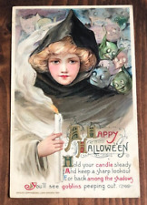 Halloween Postcard John Winsch Samuel Schmucker 1900s Girl Ghouls and Goblins picture