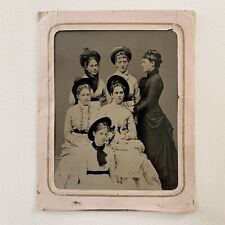 Antique 1/2 Plate Tintype Group Photograph Beautiful Women Governess Newport RI picture