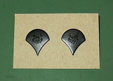 Pair Set of US Army Specialist E4 Black Subdued Metal Rank Insignia Chevron Pins picture