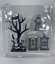 Hyde & EEK Boutique Halloween Mini Mantel Decor Wood Tree With Graves picture