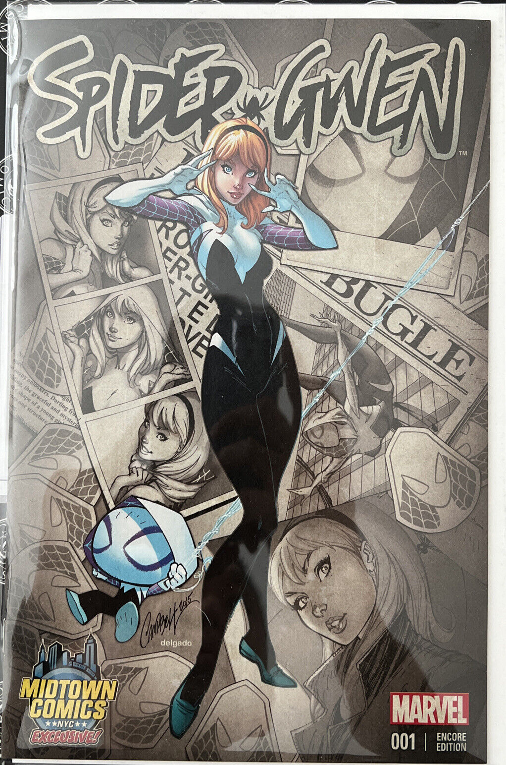 SPIDER GWEN 1 J SCOTT CAMPBELL MIDTOWN COLOR VARIANT EXCLUSIVE 2015 NM VERY RARE