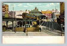 Roxbury MA- Massachusetts, Dudley Street Terminal Station, Vintage Postcard picture