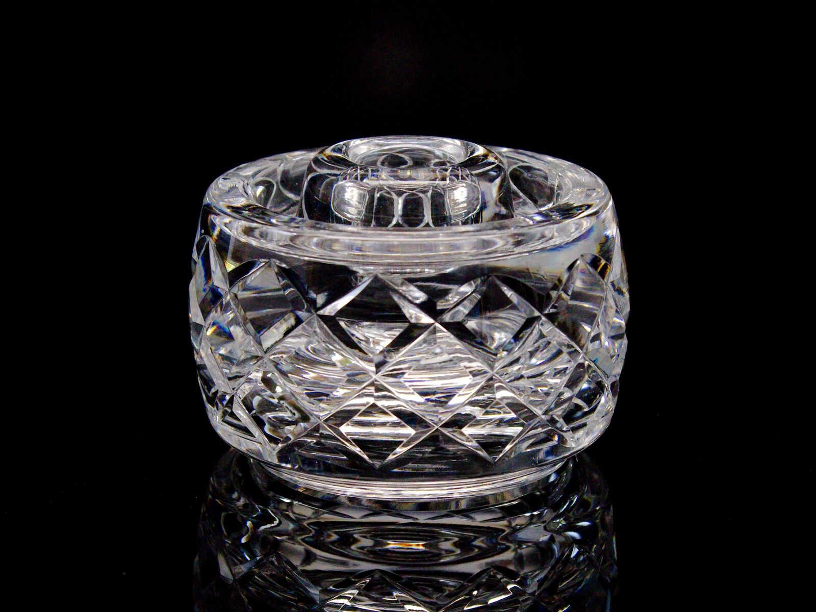 Waterford Crystal Kinsale Candlestick Round Candle Holder Excellent Condition